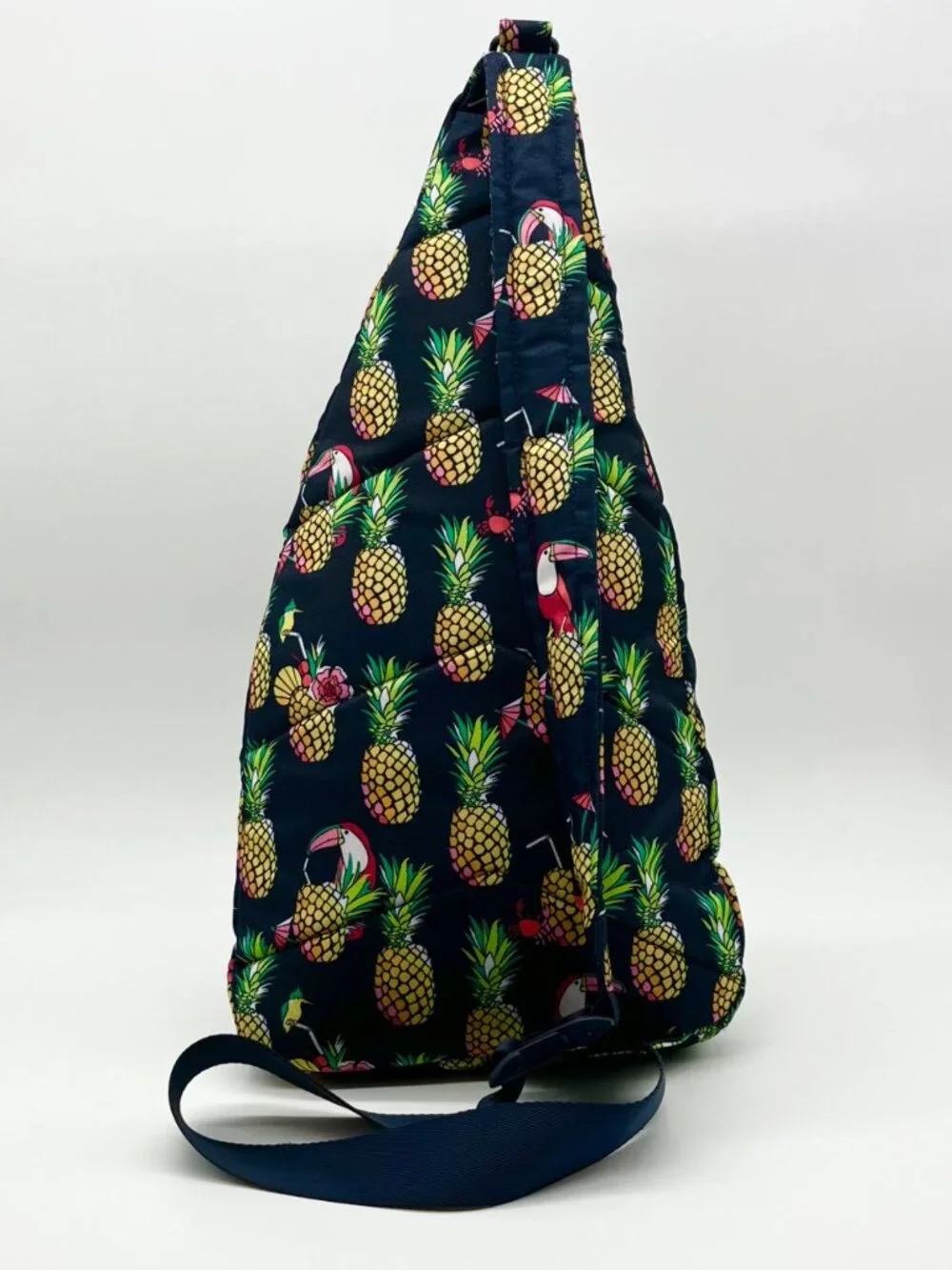 Vera Bradley Navy Toucan Pineapple Polyester Sling Backpack